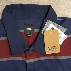 NWT Vans Men's Striped Rugby Polo